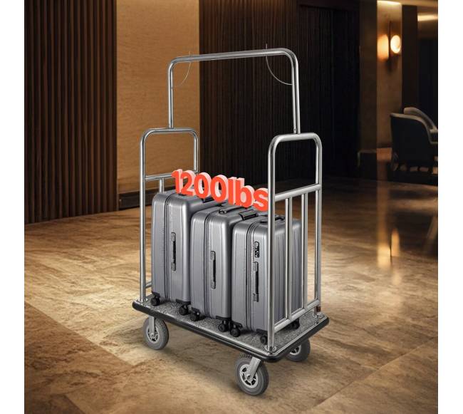 Viešbučio bagažo vežimėlis 544 kg nerūdijančio plieno7