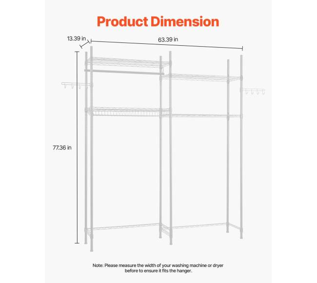 Virš skalbyklos ir džiovyklos lentyna su 4 lentynomis1