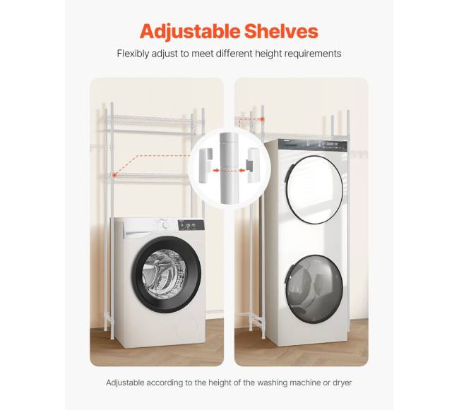 Virš skalbyklos ir džiovyklos lentyna su 4 lentynomis3