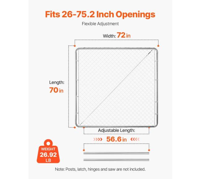 Tvoros vartai sodo tinklui 92 x 122 cm3