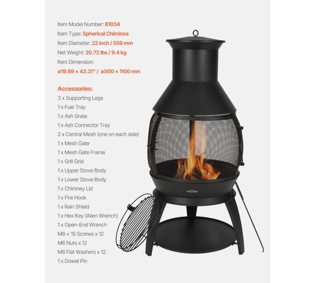 56 cm lauko kaminas su kepsnine6