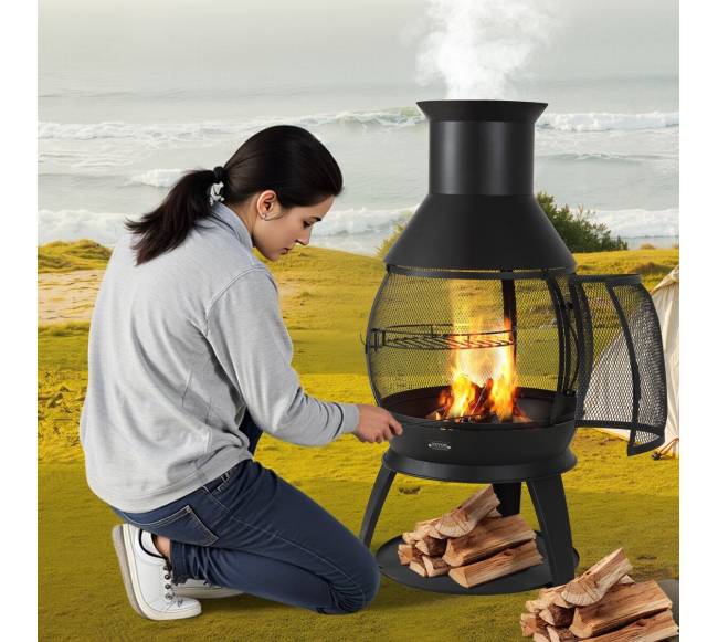 56 cm lauko kaminas su kepsnine7