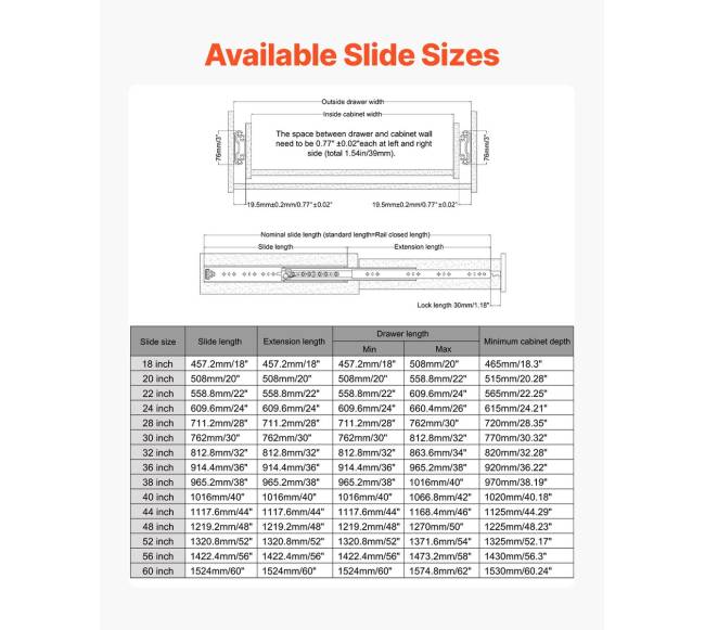 Minkštai užsidarančios stalčių bėgeliai 46-152 cm5