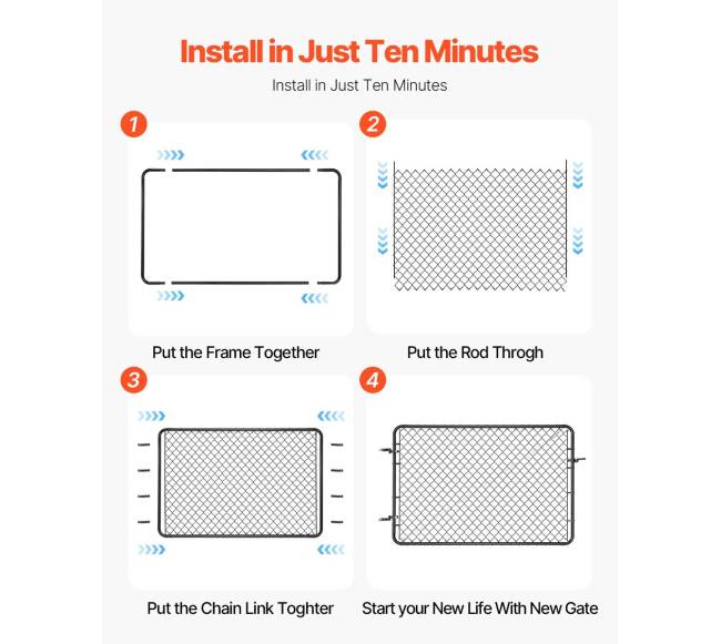 Grandinėlių tvoros varteliai 2.2-6 m x 1.8 m, be stulpų2