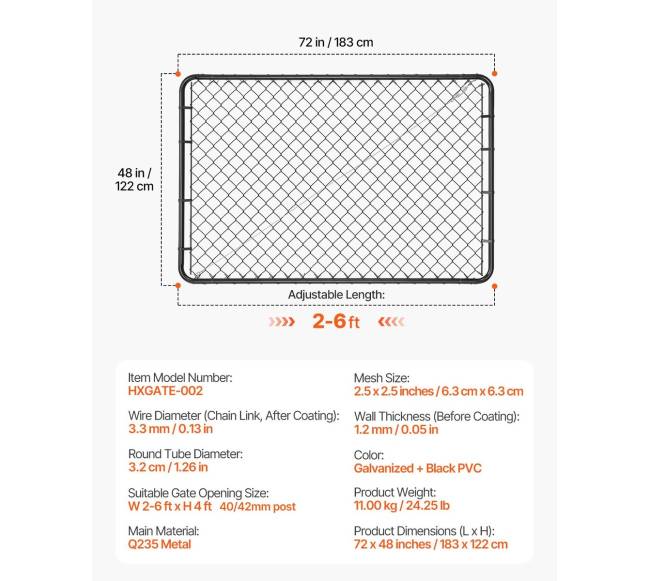 Grandinėlių tvoros varteliai 2.2-6 m x 1.8 m, be stulpų6