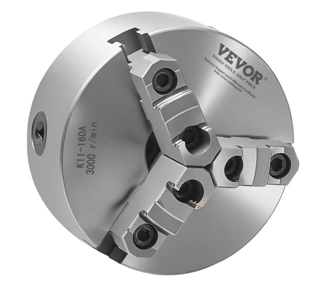 160 mm 3-žandikaulės tekino staklių griebtuvas9