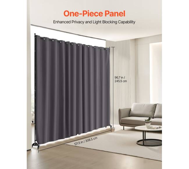 Mobilus kambario skiriamoji pertvara ant ratukų pilka1