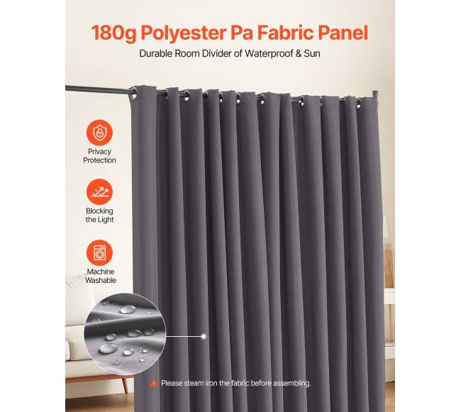 Mobilus kambario skiriamoji pertvara ant ratukų pilka2