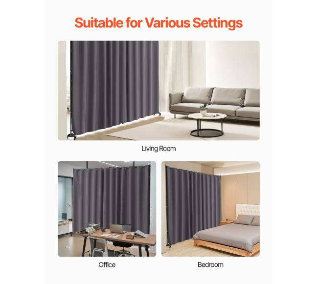 Mobilus kambario skiriamoji pertvara ant ratukų pilka5