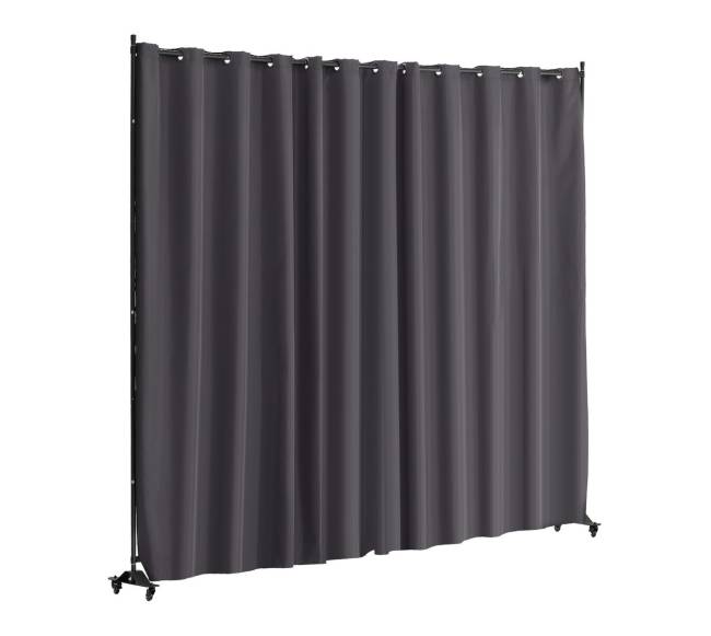 Mobilus kambario skiriamoji pertvara ant ratukų pilka9