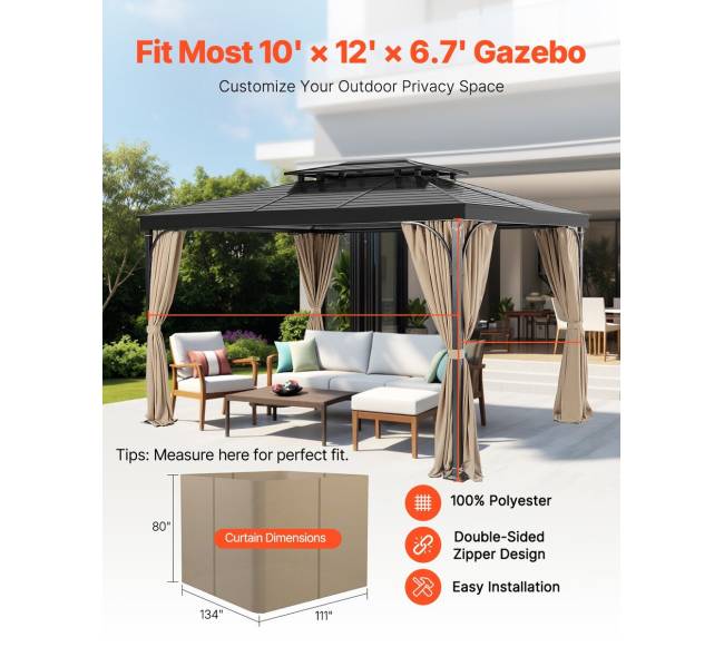 Pavėsinės privatumo užuolaidos 284x305 cm, atsparios vandeniui1