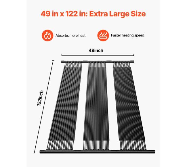 Saulės baseino šildytuvas, 4 x 3 m su 4 plokštėmis2