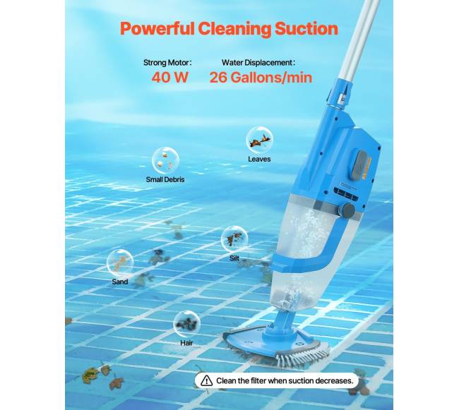 Baseino dulkių siurblys 100 Lmin, įkraunamas1