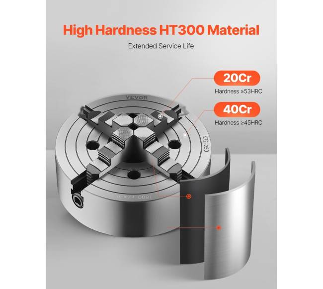 250 mm 4-žandikaulių savaime centruojantis tekinimo staklių griebtuvas1