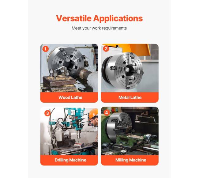 250 mm 4-žandikaulių savaime centruojantis tekinimo staklių griebtuvas5