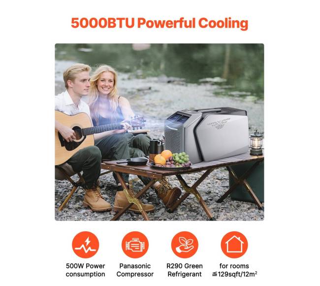 Nešiojamas oro kondicionierius 5000 BTU stovyklavimui1