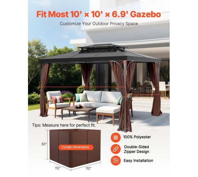 Pavėsinės užuolaidos 10 x 10, 284 cm1