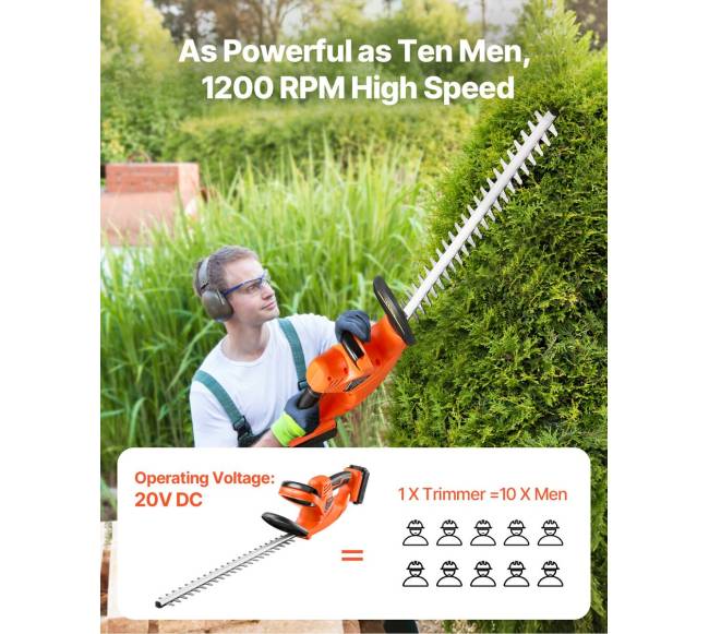 Belaidė elektrinė gyvatvorių žoliapjovė 20V2