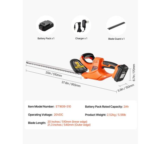 Belaidė elektrinė gyvatvorių žoliapjovė 20V6