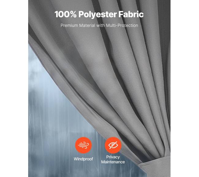 Pavėsinės užuolaidos 283 x 340 x 203 cm, pilkos2