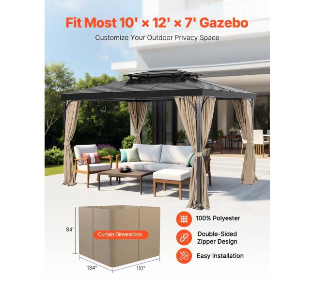 Paviljono privatumo užuolaida 281 x 341 x 214 cm khaki1