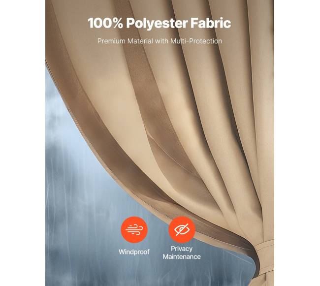 Paviljono privatumo užuolaida 281 x 341 x 214 cm khaki2