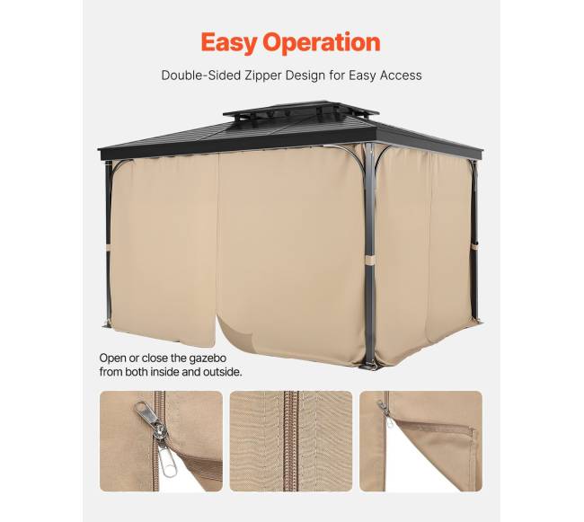 Paviljono privatumo užuolaida 281 x 341 x 214 cm khaki3