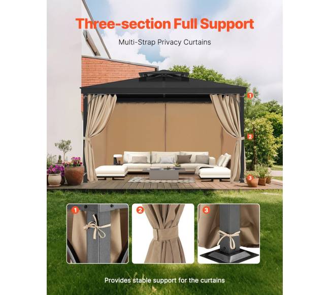 Paviljono privatumo užuolaida 281 x 341 x 214 cm khaki5