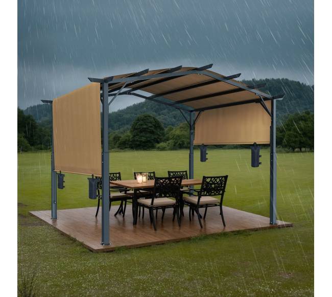 10x10 ft lauko pergola su stogu7