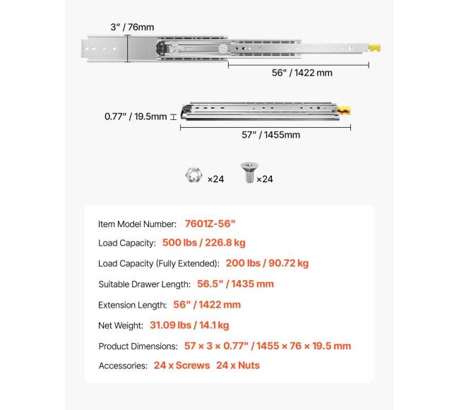 18-60 cm stalčių bėgeliai su uždarymo sistemos amortizacija6