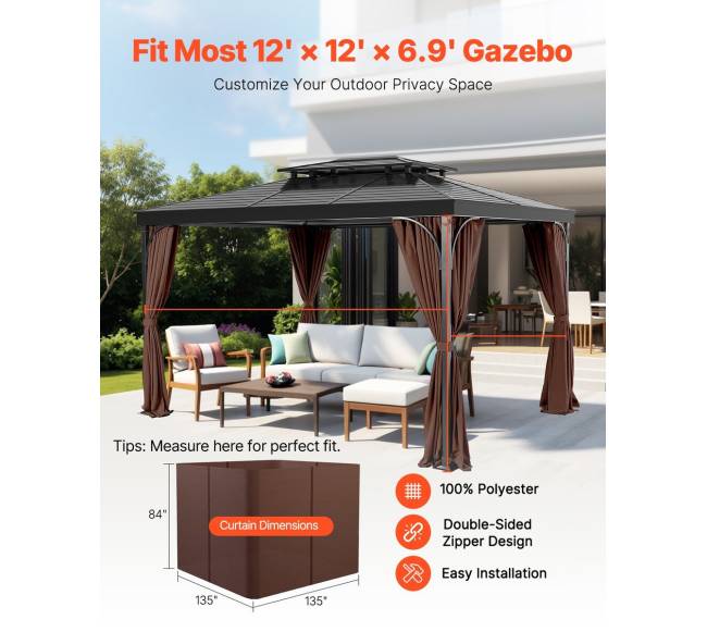 Privatumo užuolaidos pavėsinei 344 x 344 cm1