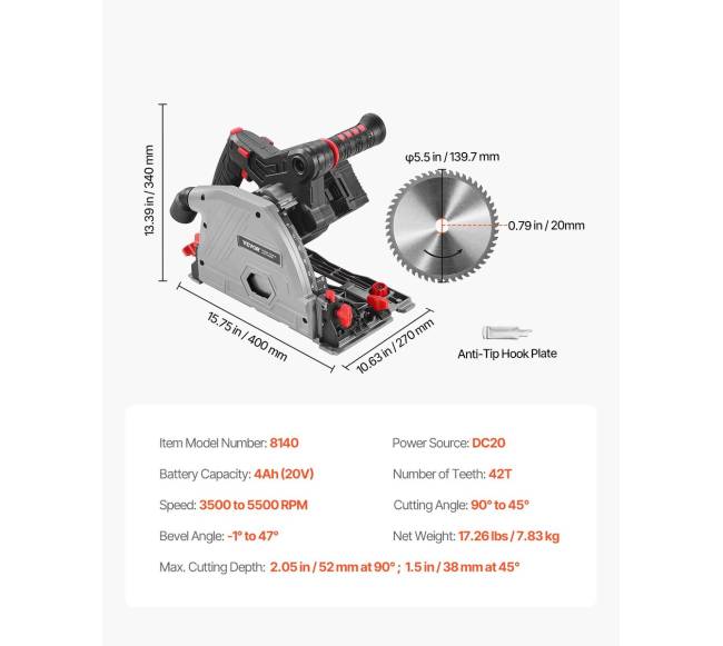 Belaidė giluminio pjovimo pjūklas 14 cm6