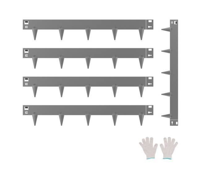 Plieninė kraštų tvora 5 vnt, tamsiai pilka0