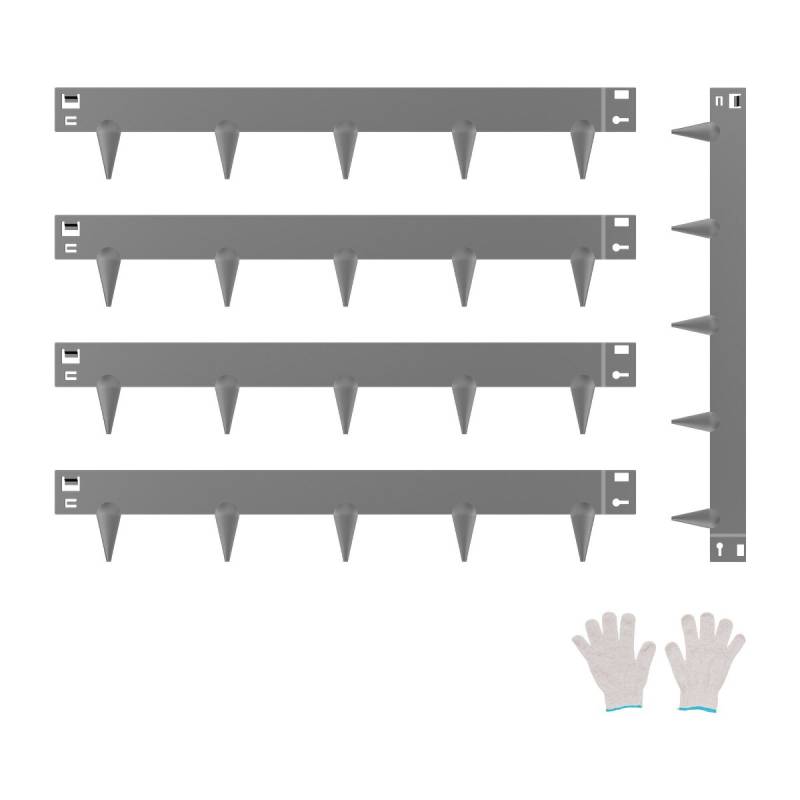 Plieninė kraštų tvora 5 vnt, tamsiai pilka0