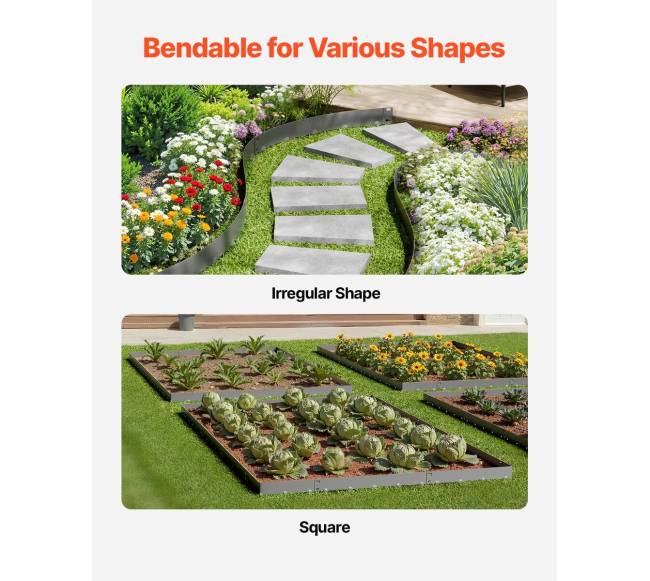 Plieninė kraštų tvora 5 vnt, tamsiai pilka3