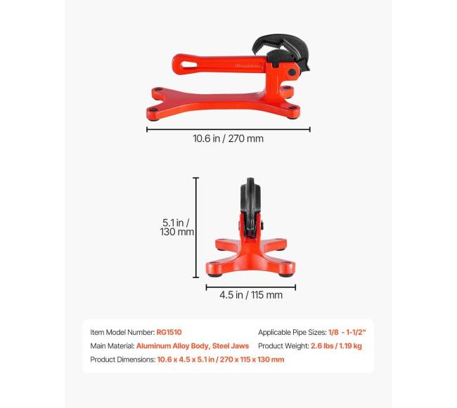 Nešiojama aliumininė vamzdžių spaustuvė 3–38 mm6