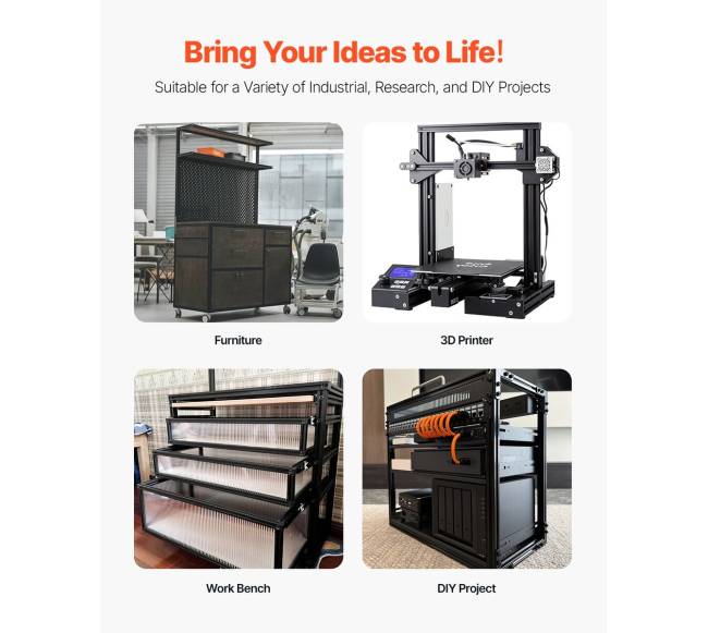 5 vnt. 2000 mm T slot 2040 aliuminio profilis5