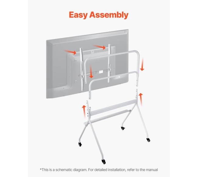 Mobilus televizoriaus stovas su ratukais, 35-100 col.5