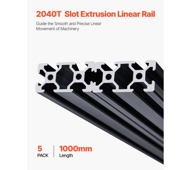 5 vnt. 1000 mm T Slot 2040 anodizuotas aliuminis profilis1
