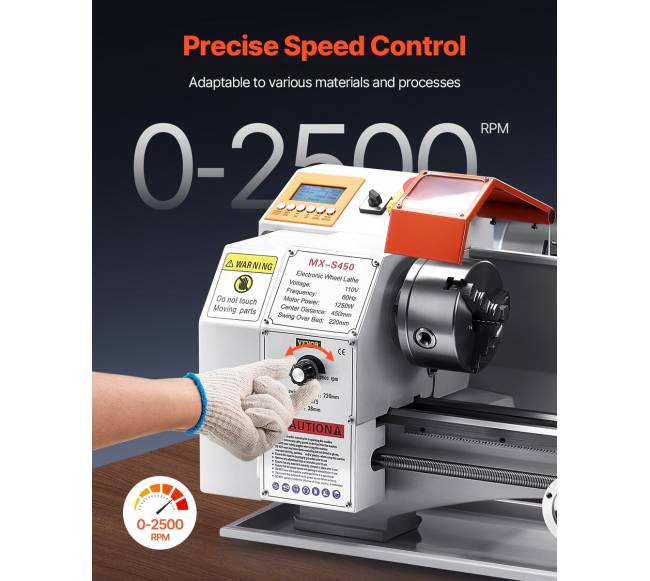 Metalo tekinimo staklės 22 x 45 cm, automatinis padavimas4