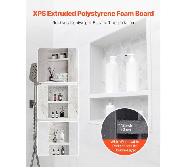 Dušo niša 40.6 x 50.8 x 10.2 cm sieninis lentynėlė2