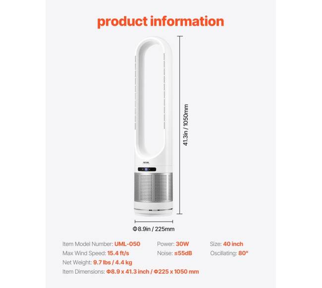 1,05 m bokštinis ventiliatorius su nuotoliniu valdymu6