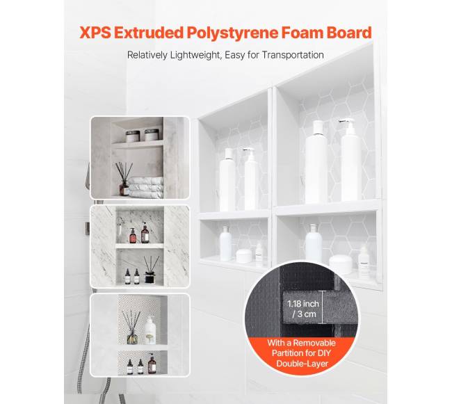 Vonios į sieną įleidžiamas dušo niša 40.6x61 cm2