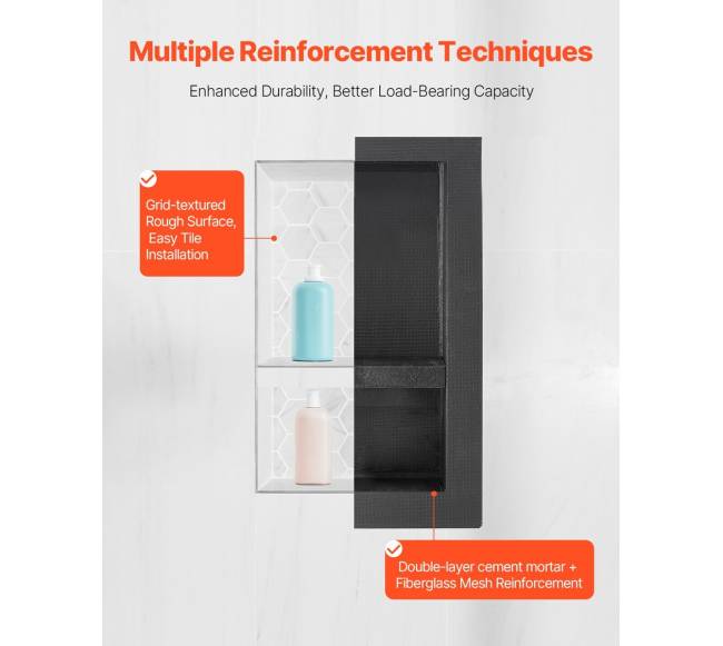 Vonios į sieną įleidžiamas dušo niša 40.6x61 cm3