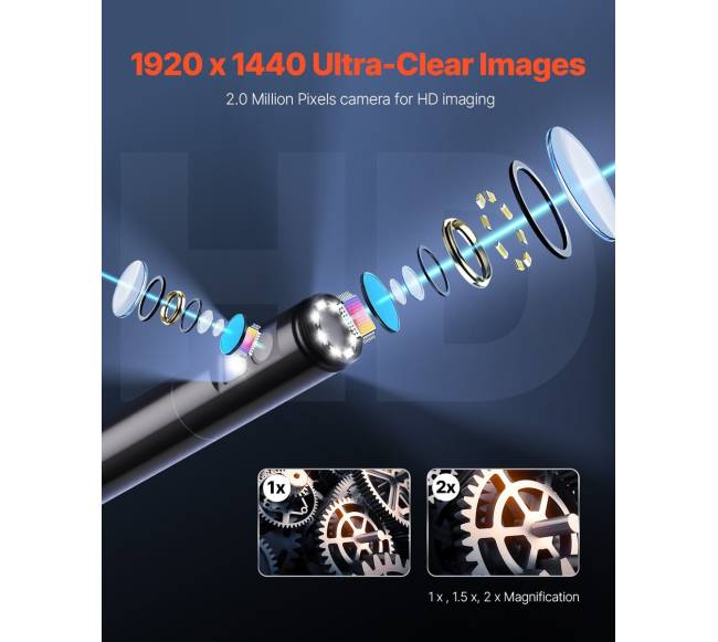 Dvigubų lęšių endoskopas Android IOS su 3 m kabeliu2