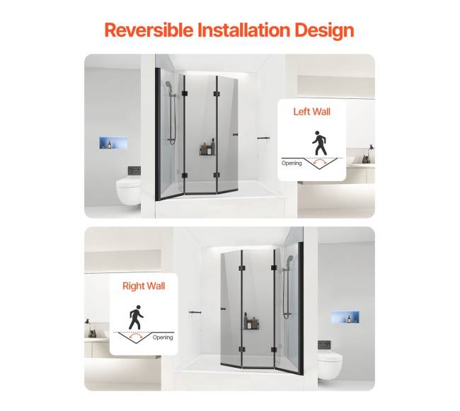 Voniai skirtos be rėmelio sulenkiamos dušo durys3