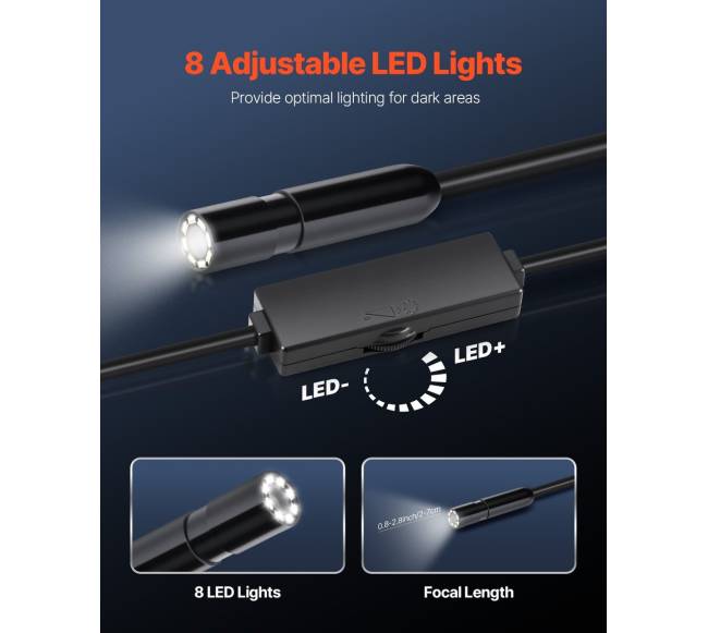 Endoskopinė kamera 1920P HD su 5m kabeliu4