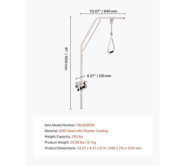 Treniruoklio strypas su spaustukais ir grandine6