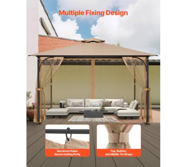 Atsarginis tinklinis paviljono tinklelis 10x12x7 ft2