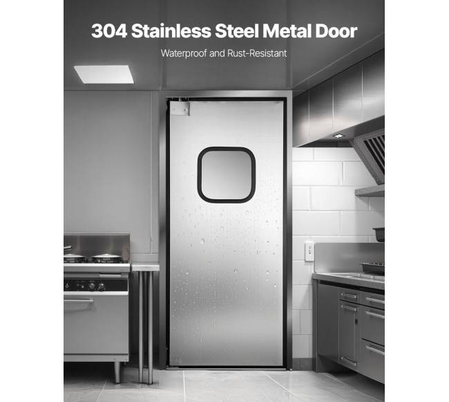 Nerūdijančio plieno eismo siūbavimo durys viengubas skydas1